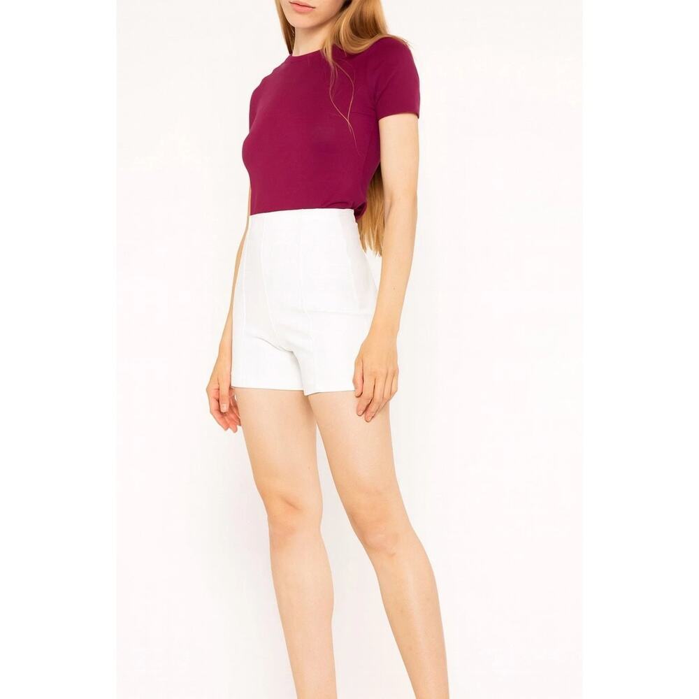 Ripley Rader Shorts 4 White Ponte Knit Pull On High Waist Stretch